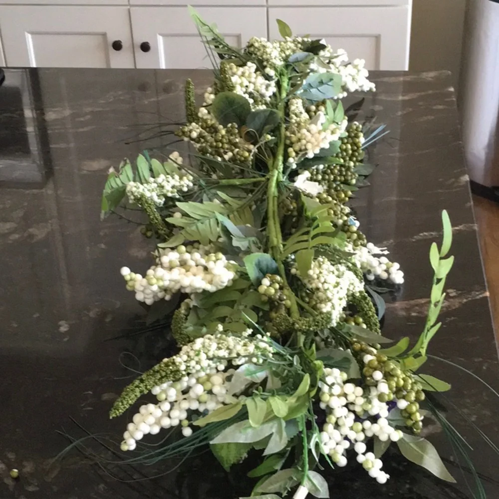 Hobby Lobby Green and Purple Faux Floral Accents